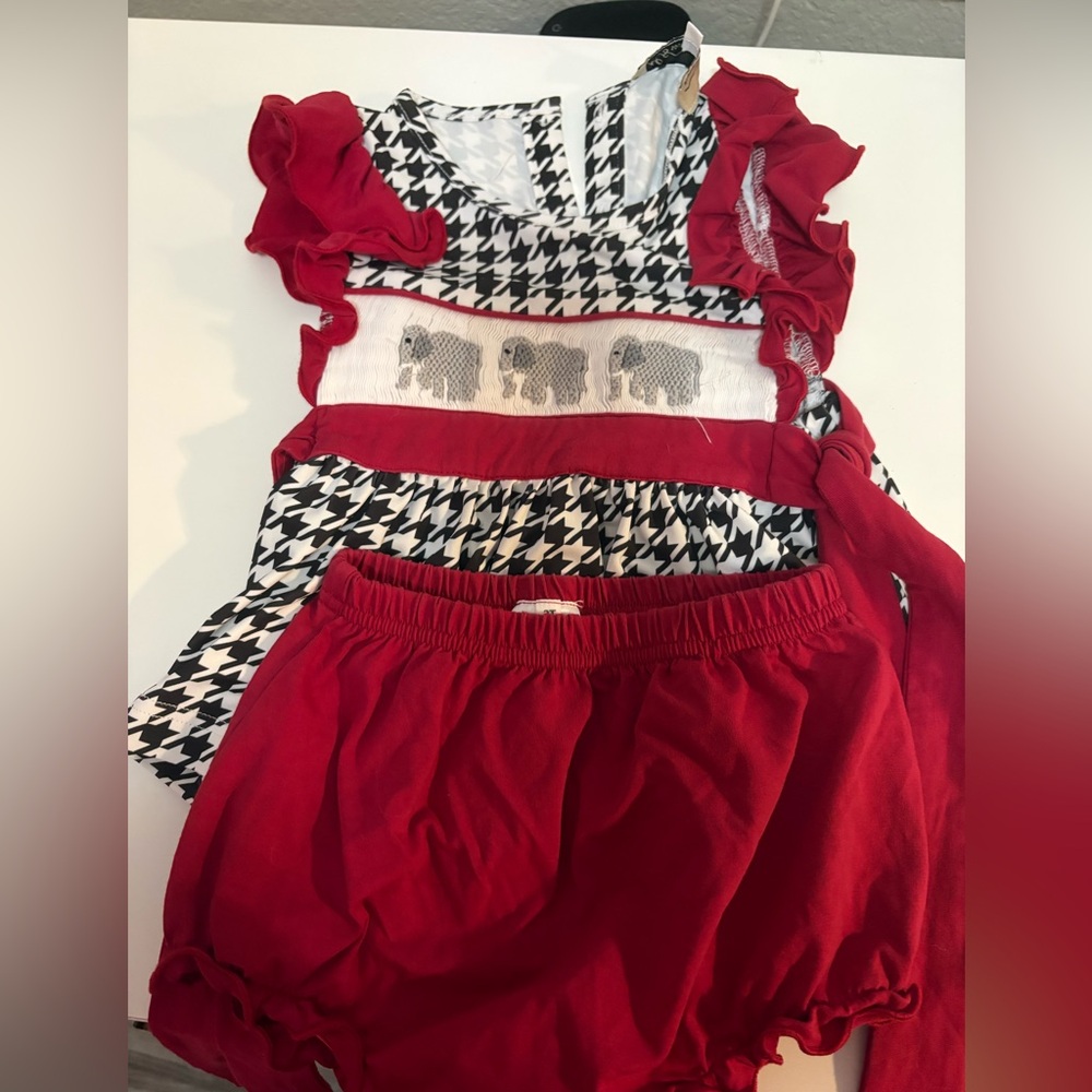 SDS Houndstooth Alabama Diaper Set